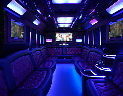 party bus with tvs